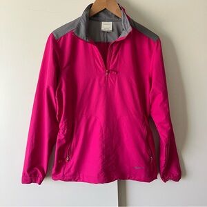 Nike Golf Women's Windbreaker Jacket Hot Pink 1/2 Zip Pullover Long Sleeve Small